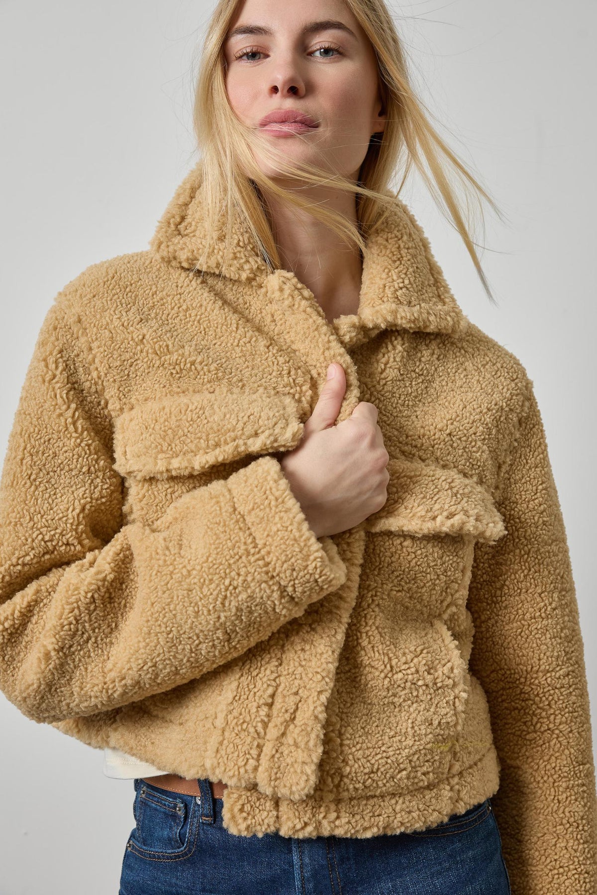 Sherpa Collared Jacket - Sable-Lilla P-Happy on Main