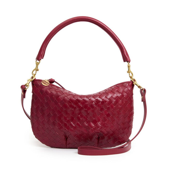 Petit Moyen Messenger-Medium Woven Diagonal - Garnet-Clare V.-Happy on Main