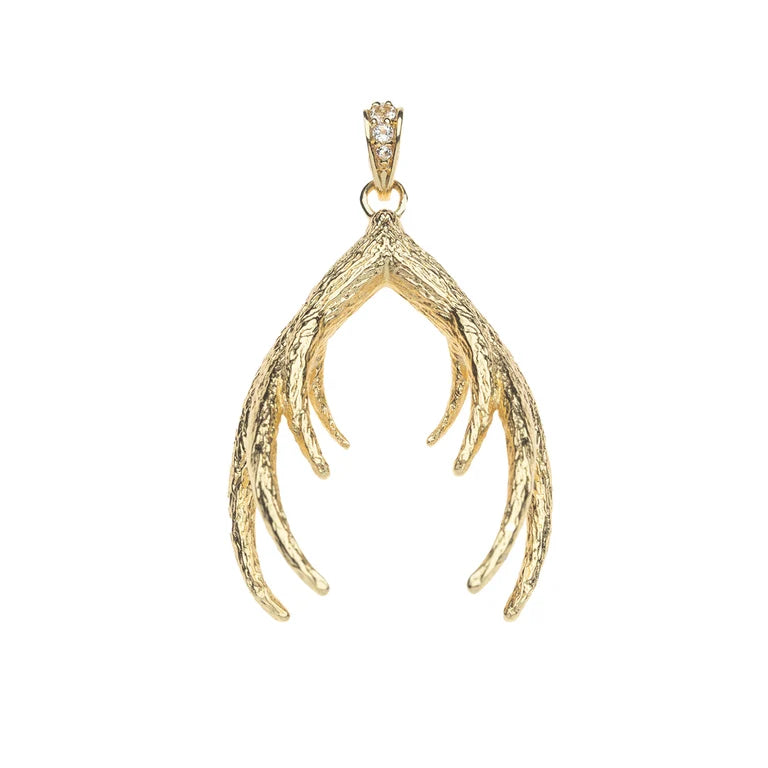 PROTECT Guardian Antler Pendant - 18-20" Delicate Adjustable Chain-Jane Win-Happy on Main