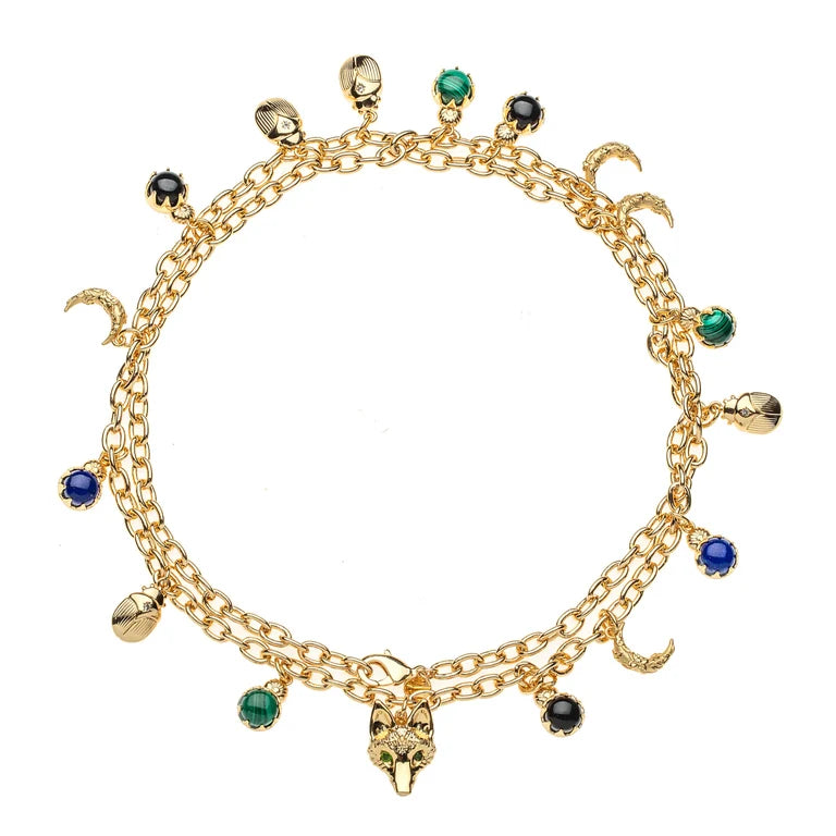 Protect Double Wrap Charm Necklace-Jane Win-Happy on Main