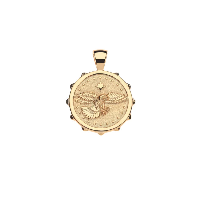 PROTECT Eagle JW Small Pendant Coin - 16-18" Classic Rolo Chain-Jane Win-Happy on Main