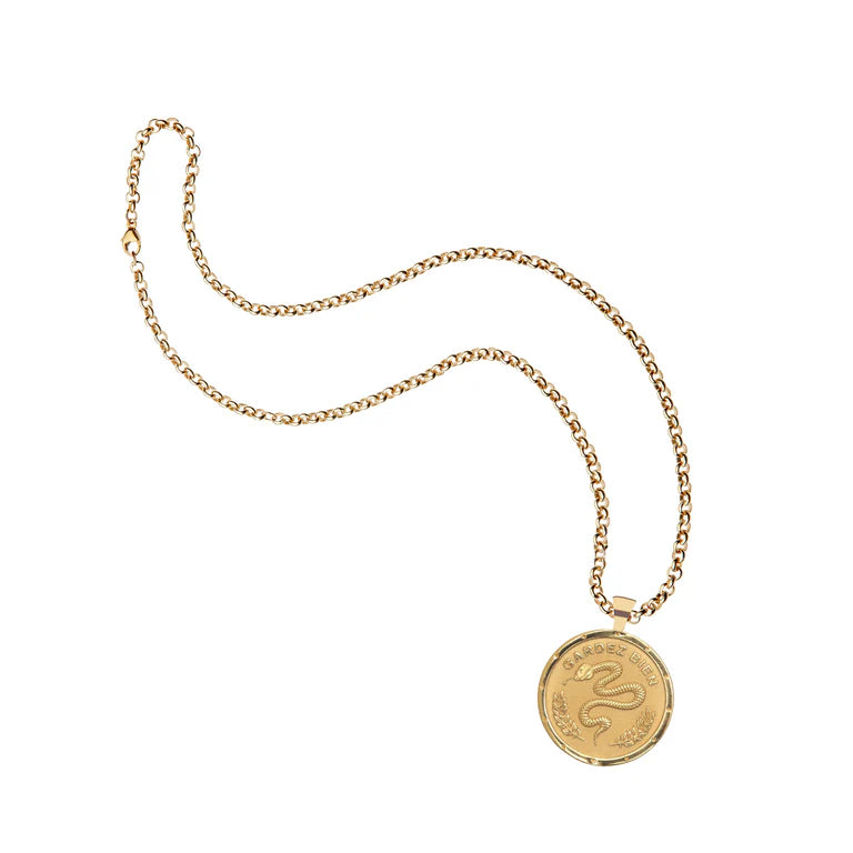 PROTECT JW Original Pendant Coin - 18" Drawn Link Chain-Jane Win-Happy on Main