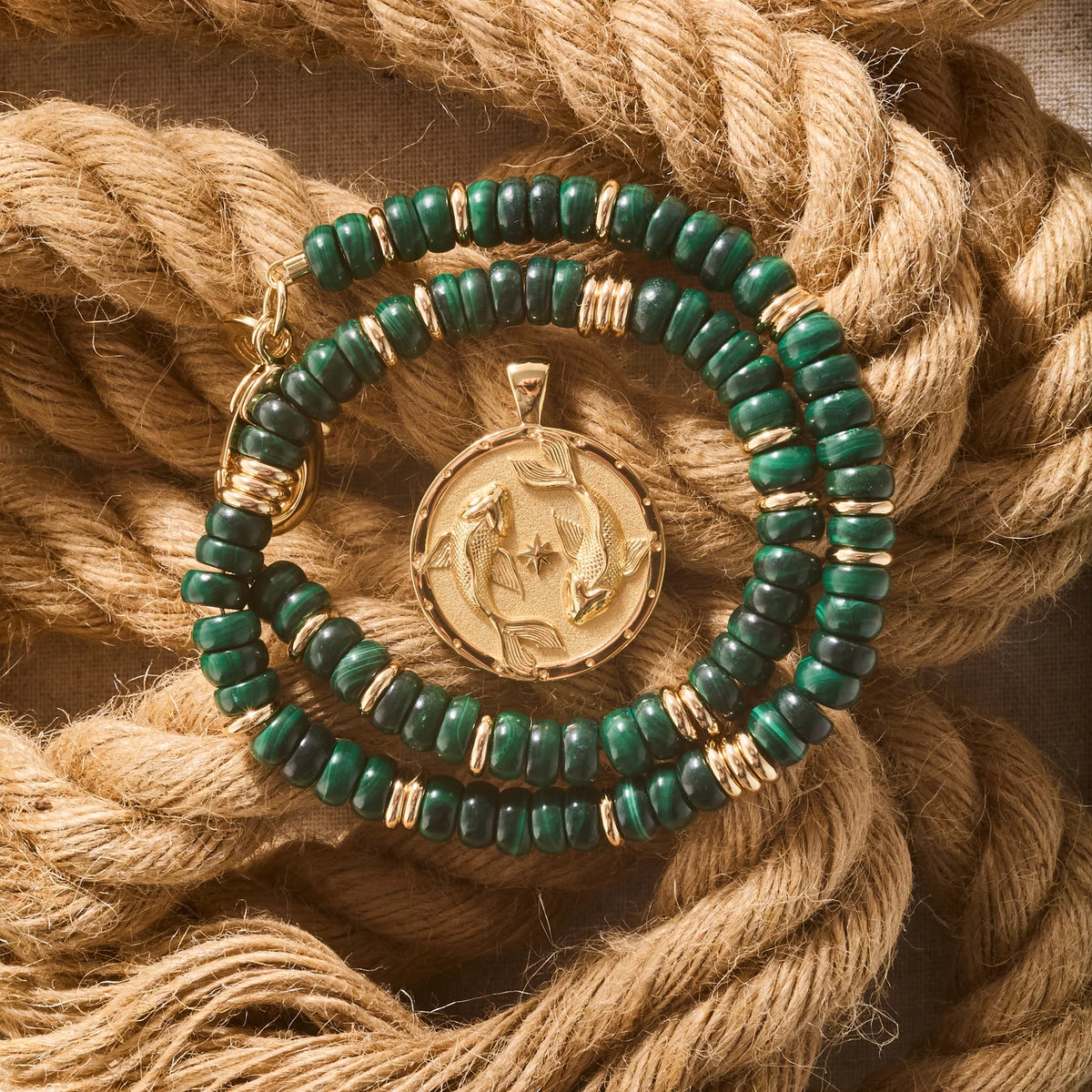 Gumdrop Beaded Necklace in Malachite-Jane Win-Happy on Main