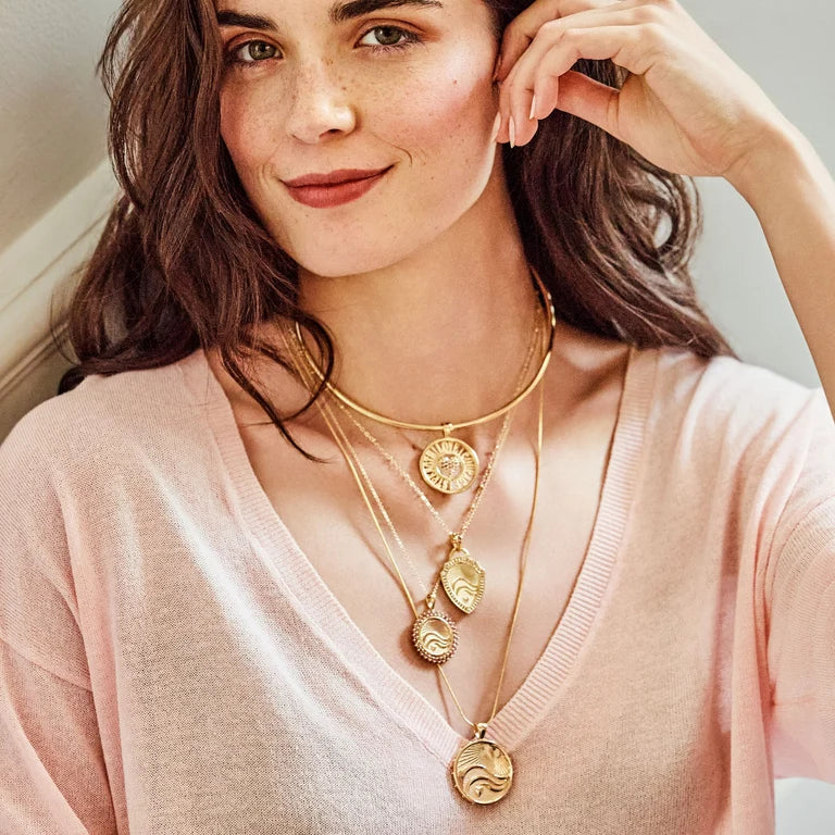 Love - Courage - Strength Cutout Coin - 16-18" Classic Rolo Chain-Jane Win-Happy on Main