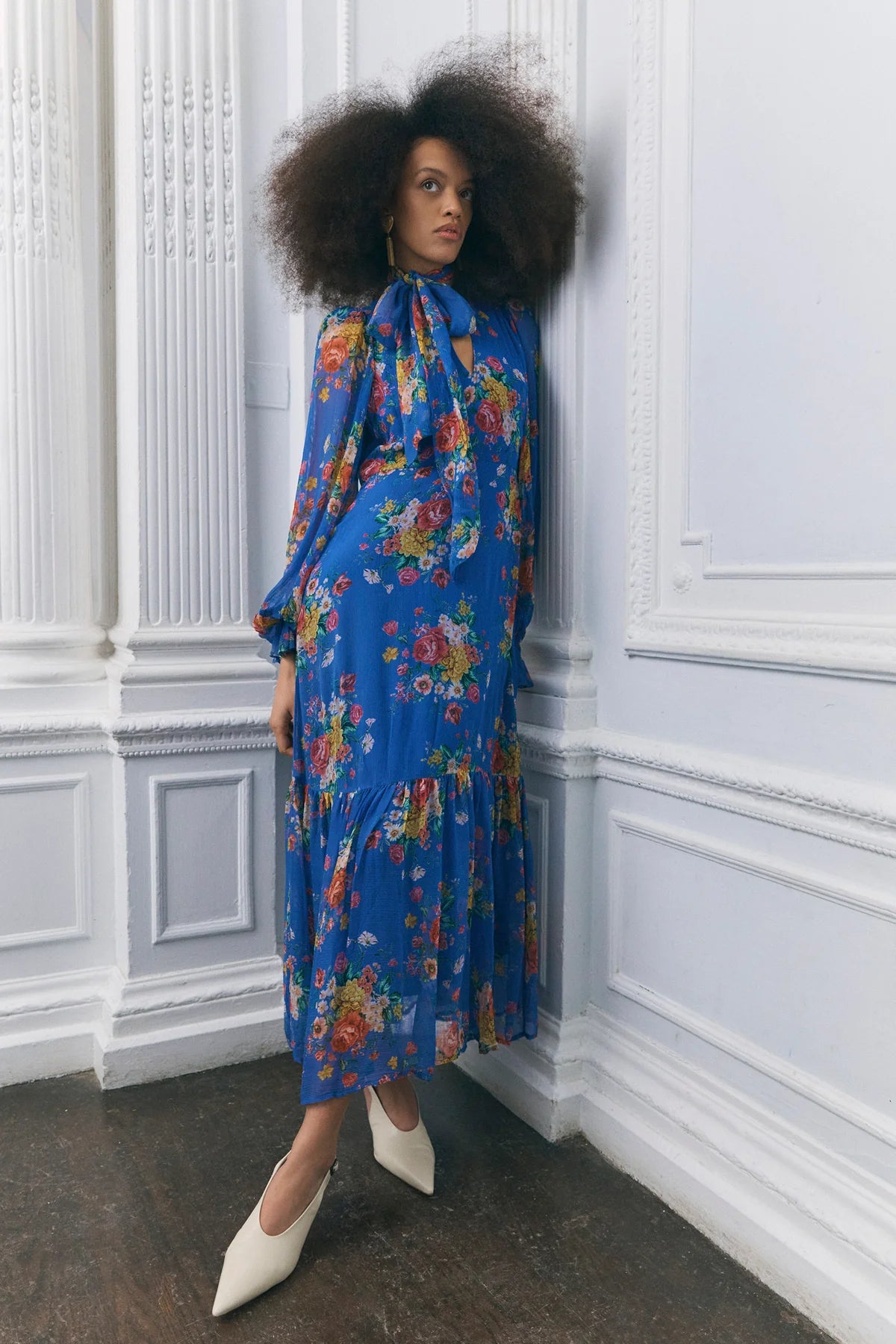 Marnie Dress - Dutch Floral Cobalt-Queens of Archive-Happy on Main