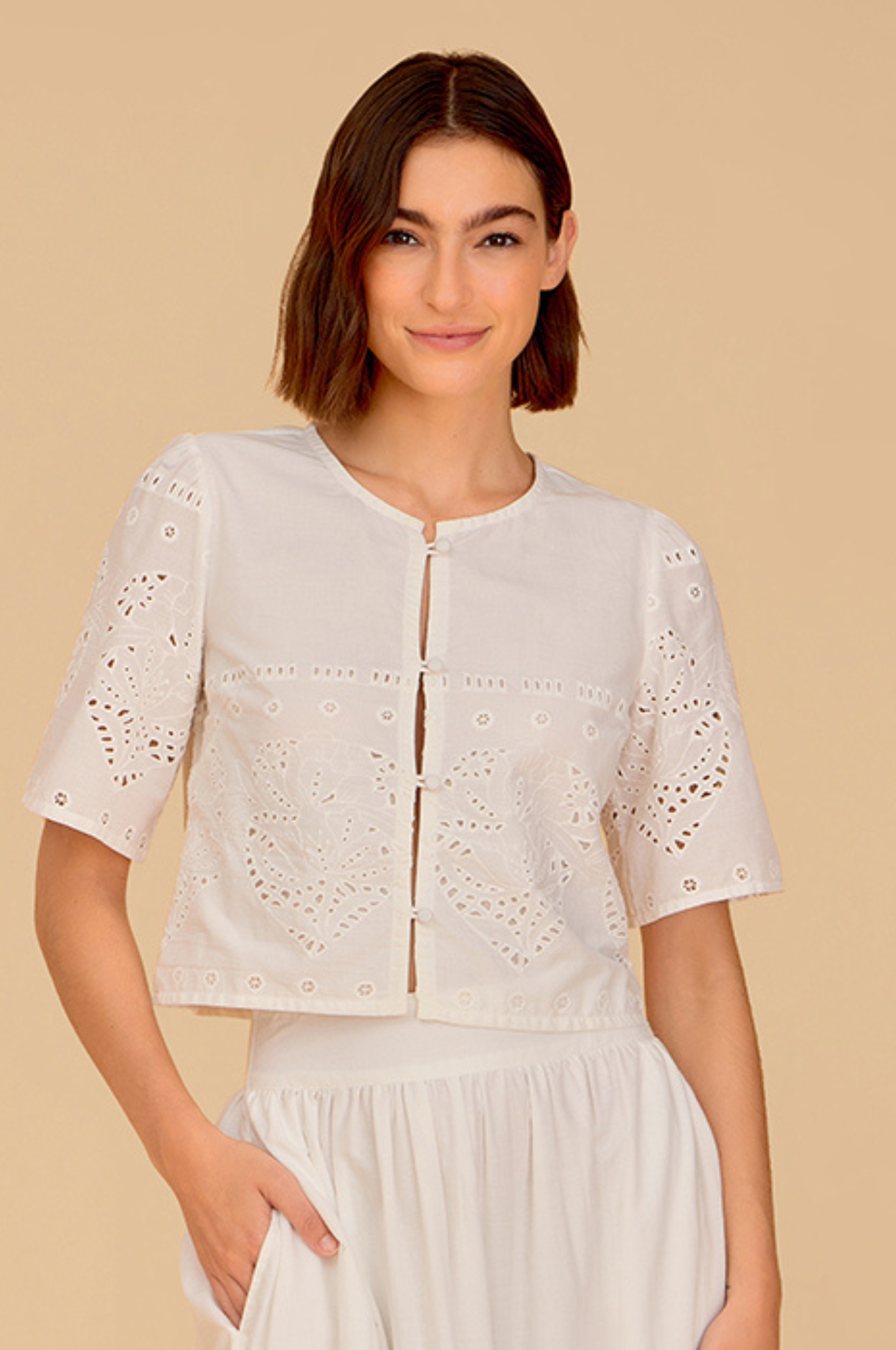 Heidi Top - White Embroidery