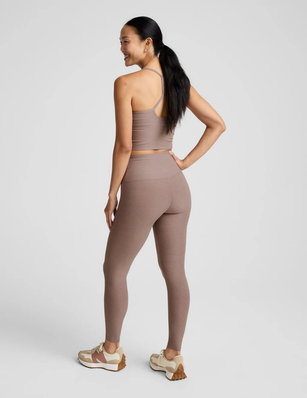 Spacedye Caught in the Midi HW Legging - Rosey Taupe Heather-Beyond Yoga-Happy on Main