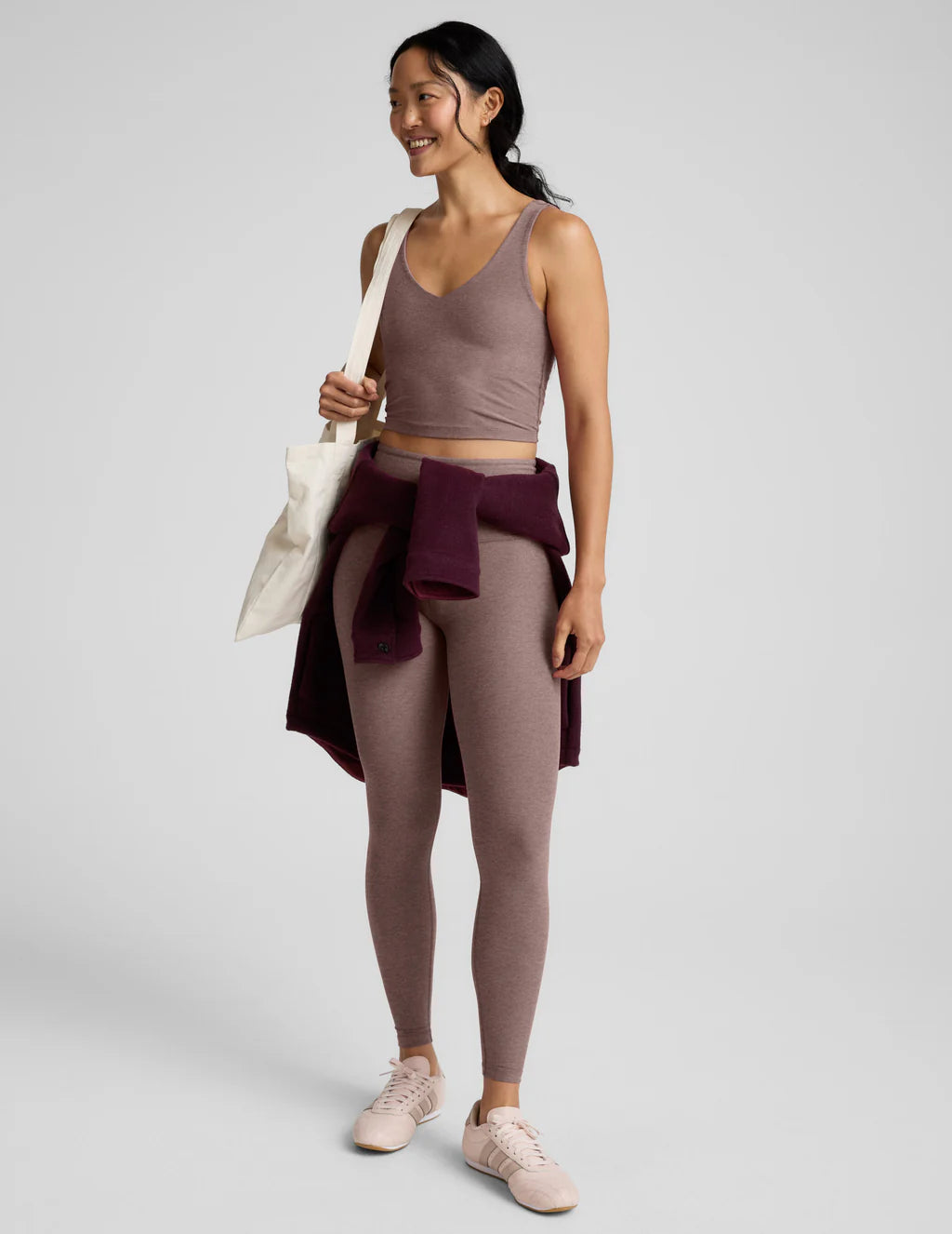 Spacedye Good Day Cropped Tank - Rosey Taupe Heather-Beyond Yoga-Happy on Main