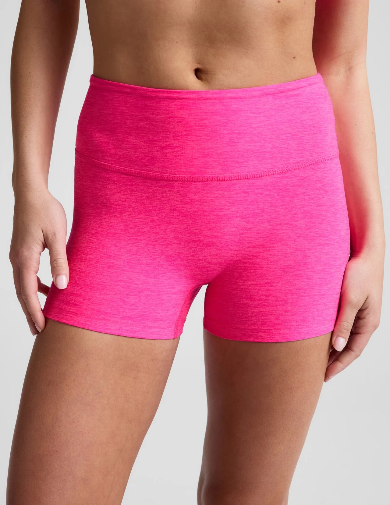 Spacedye Keep Pace 3" Mid-Rise Short - Pink Glow Heather-Beyond Yoga-Happy on Main