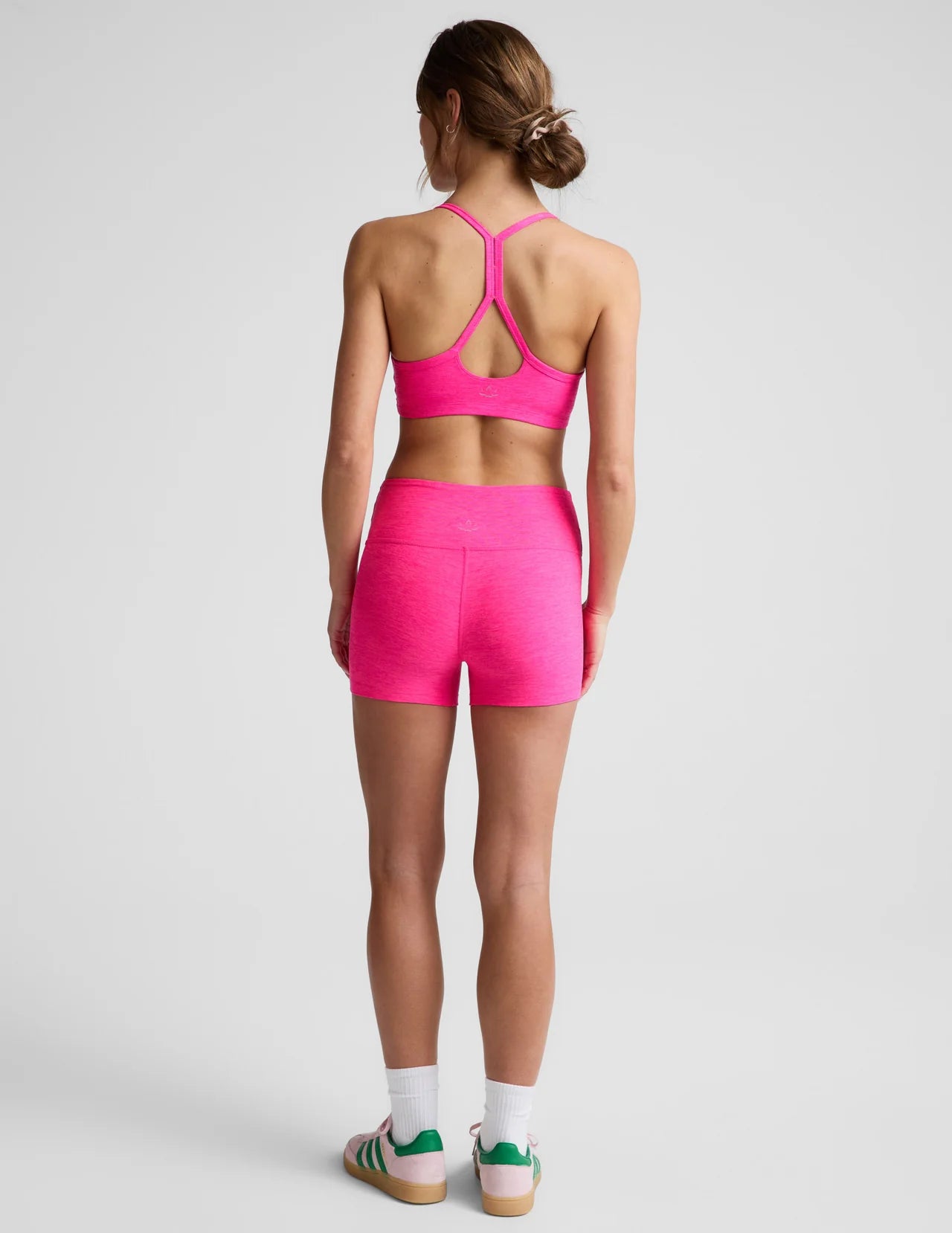 Spacedye Keep Pace 3" Mid-Rise Short - Pink Glow Heather-Beyond Yoga-Happy on Main