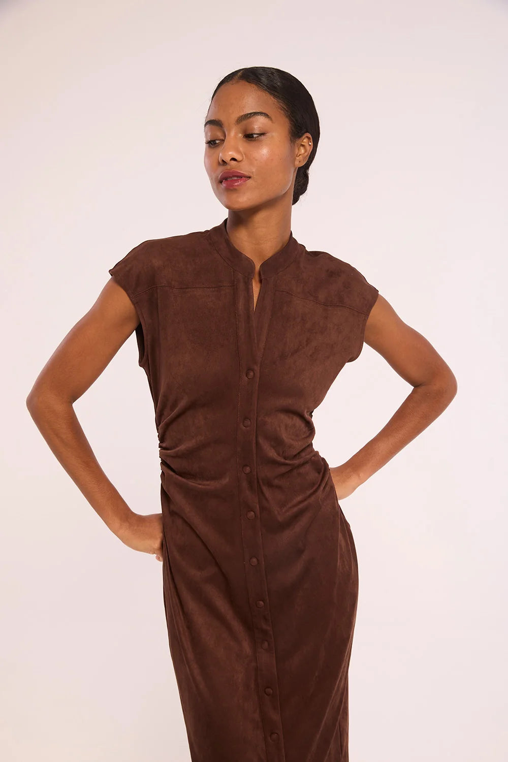 Maud Dress - Faux Suade-MISA-Happy on Main