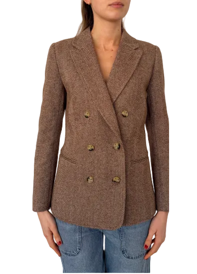 Hacking Jacket - Mocha Herringbone-Marea-Happy on Main
