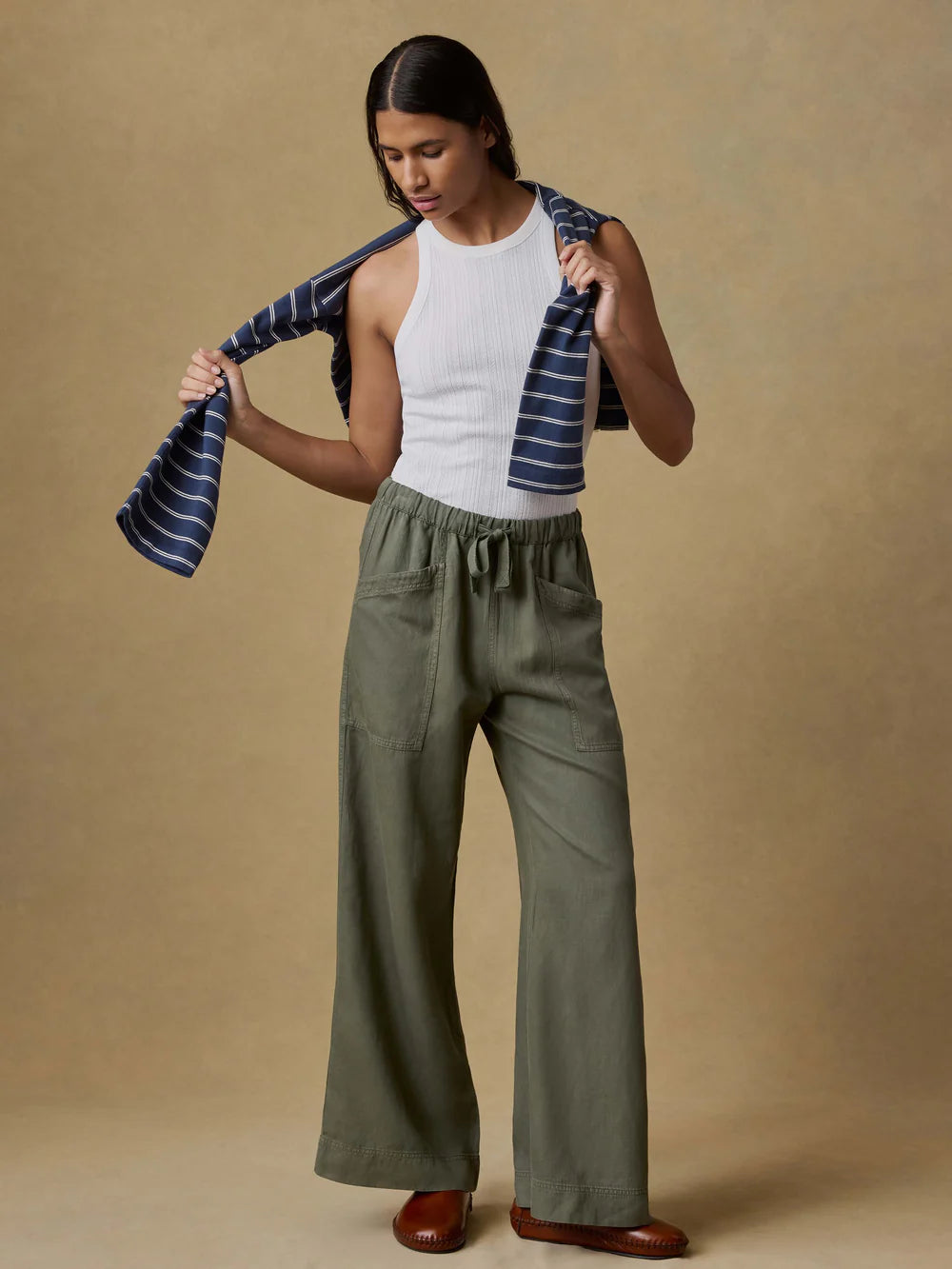 Topanga Drape Pant - Thyme