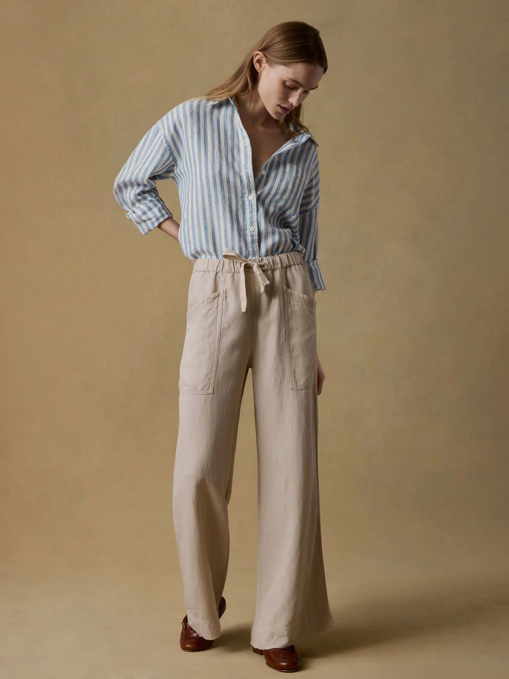 Topanga Drape Pant - Wheaten-Faherty-Happy on Main