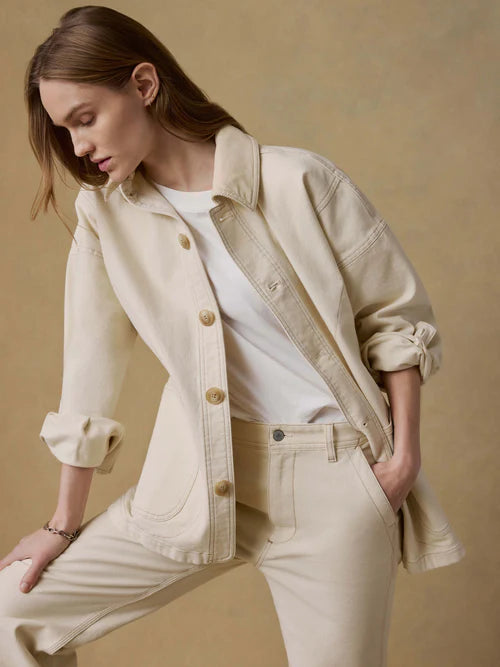 Sunwashed Canvas Chore Jacket - Sea Salt-Faherty-Happy on Main