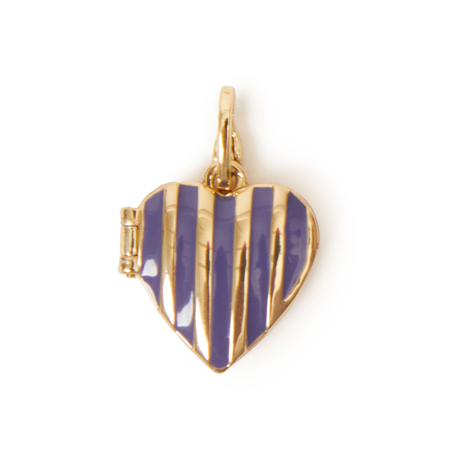 Stripe Heart Locket-Everyday Jewelry-Happy on Main