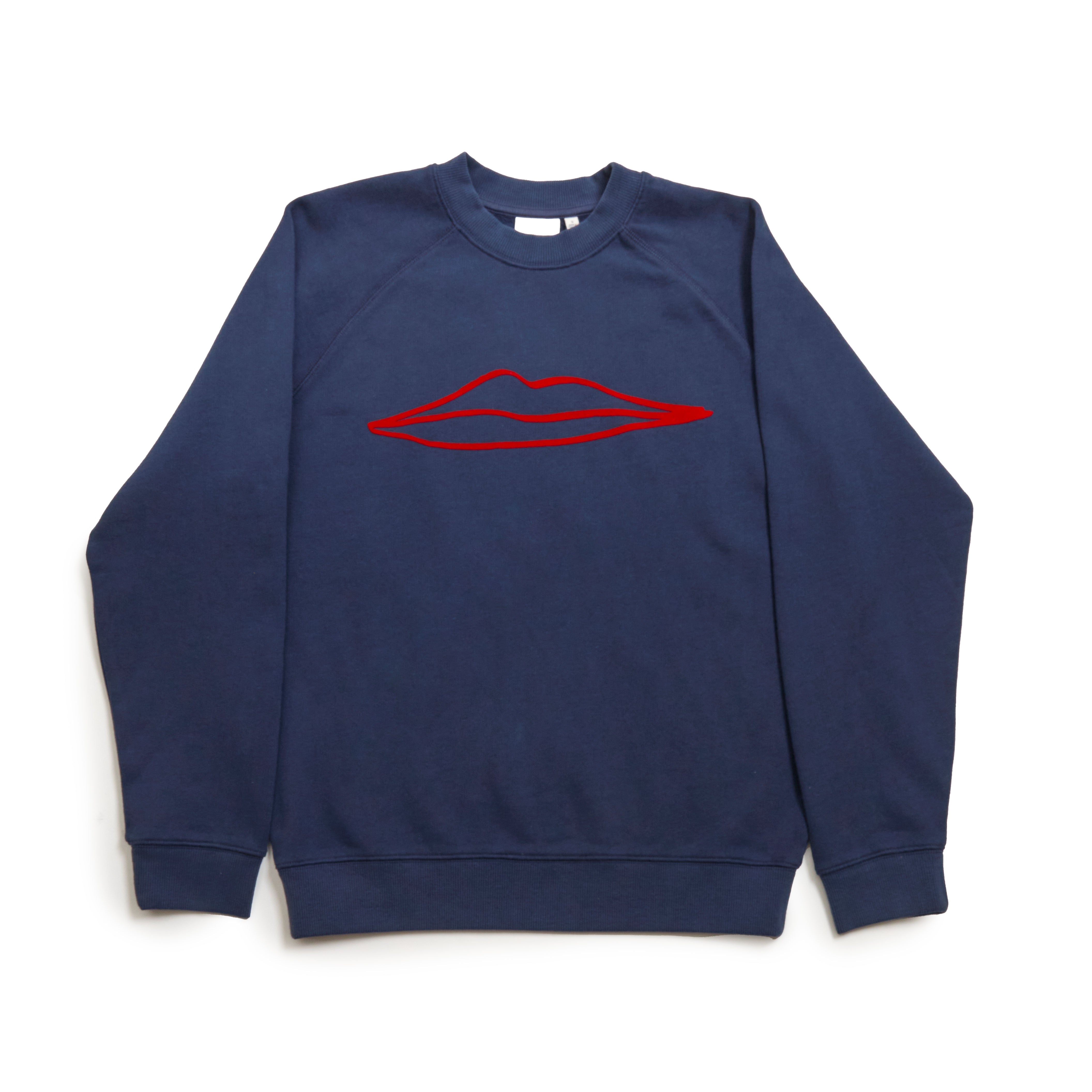 Sweatshirt - Flocked Surrealisme Lips-Sweatshirts-Happy on Main