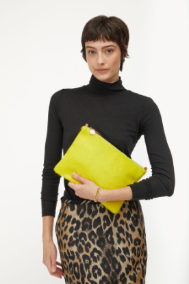 Flat Clutch w/ Tabs - Hair On-Handbags-Happy on Main