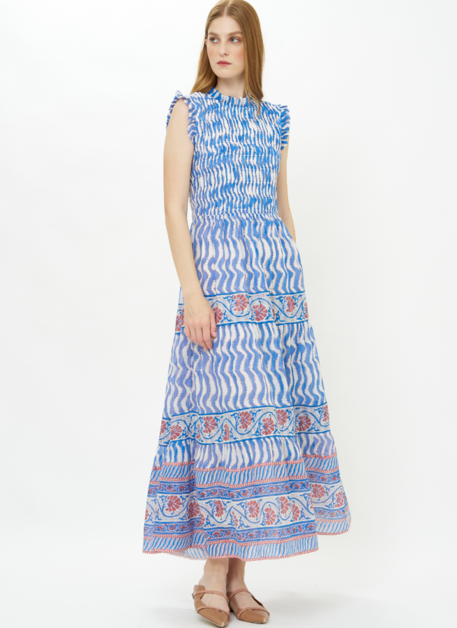 Sleeveless Smocked Maxi-Dressy Dresses-Happy on Main