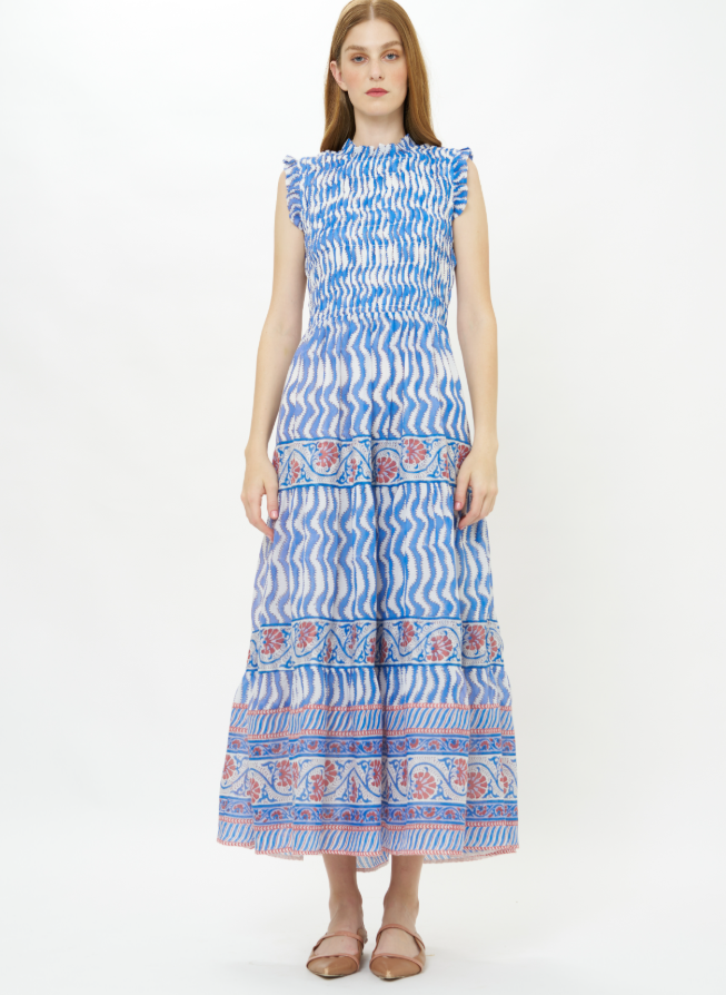 Sleeveless Smocked Maxi-Dressy Dresses-Happy on Main