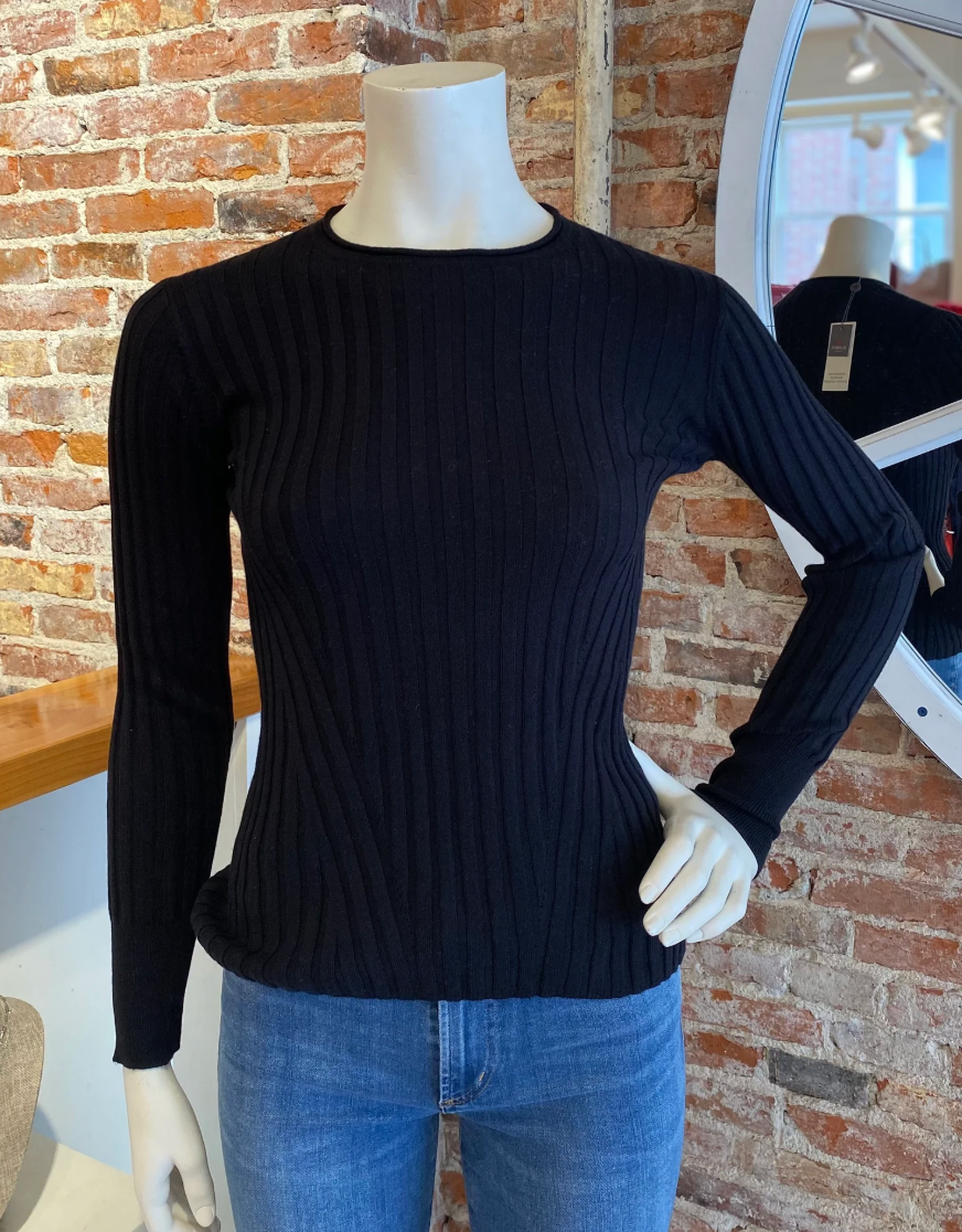 Cashmere Ada Rib Crew Neck-Alashan Cashmere-Happy on Main