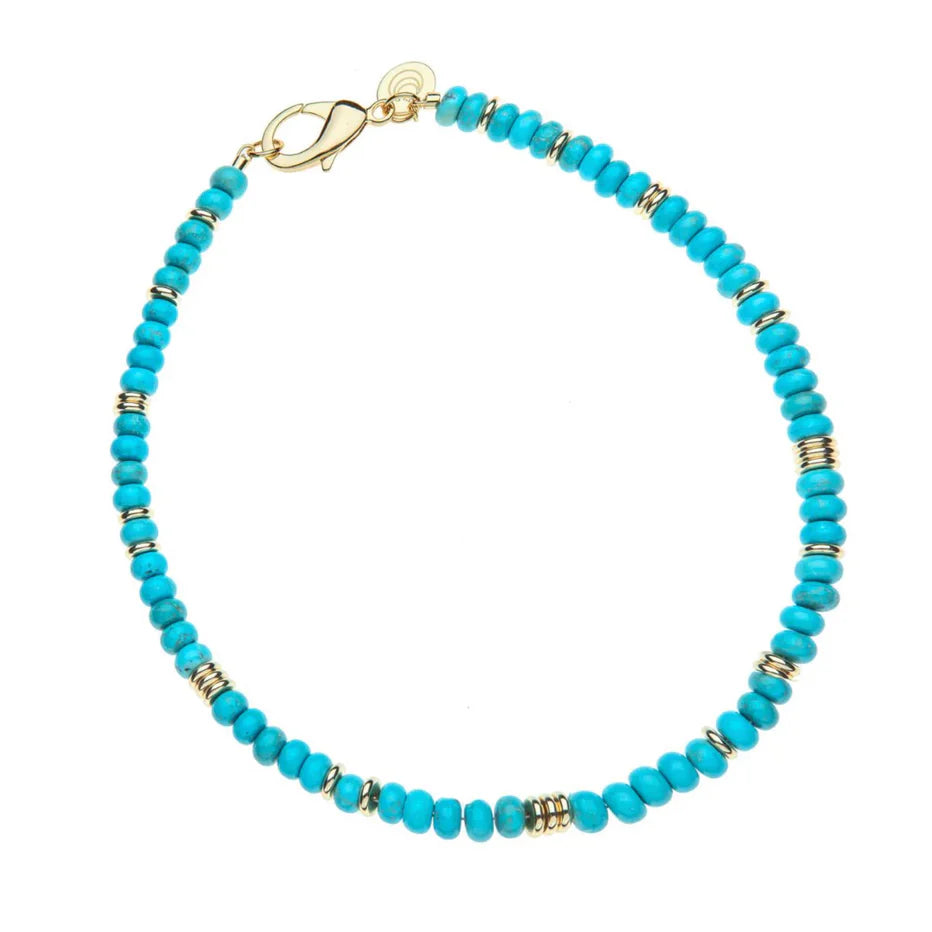 Gumdrop Beaded Necklace in Turquoise-Jane Win-Happy on Main
