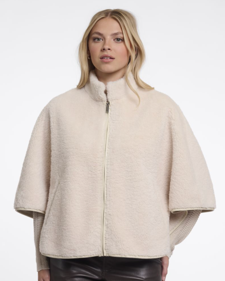 Rochelle Cape w/Zipper - Birch-Rino & Pelle-Happy on Main