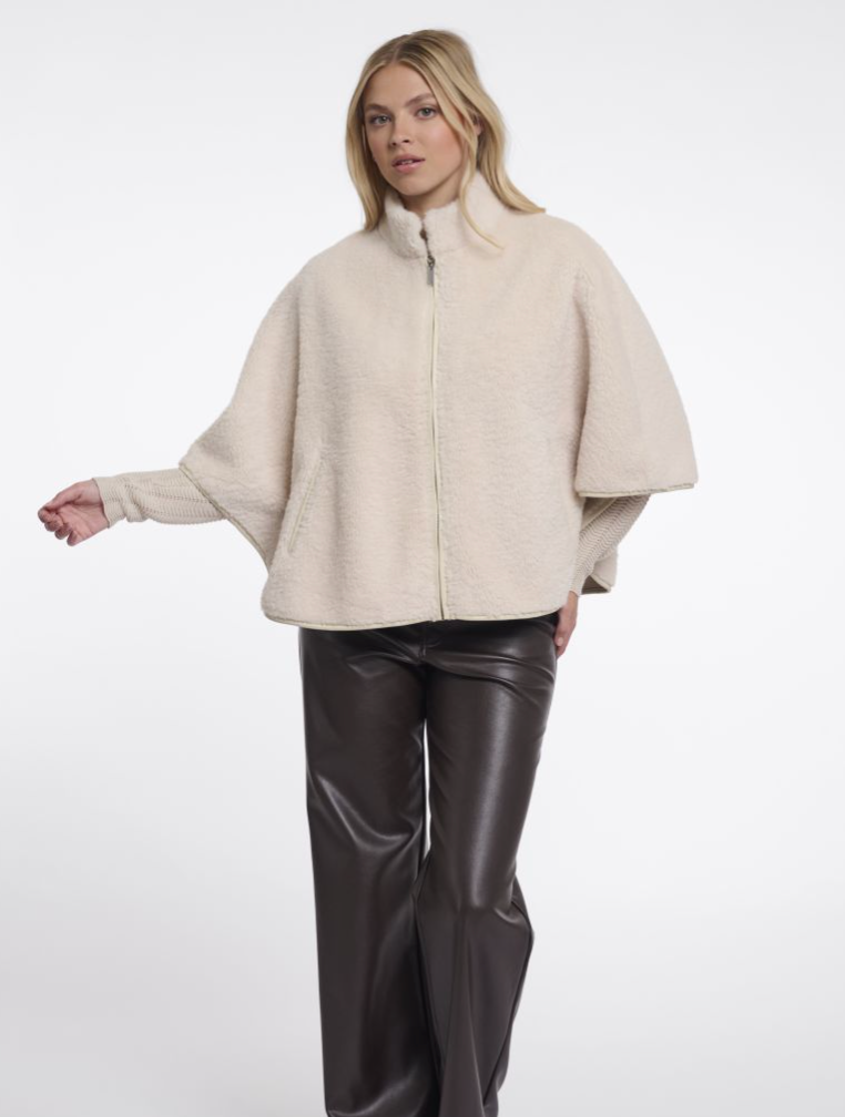 Rochelle Cape w/Zipper - Birch-Rino & Pelle-Happy on Main