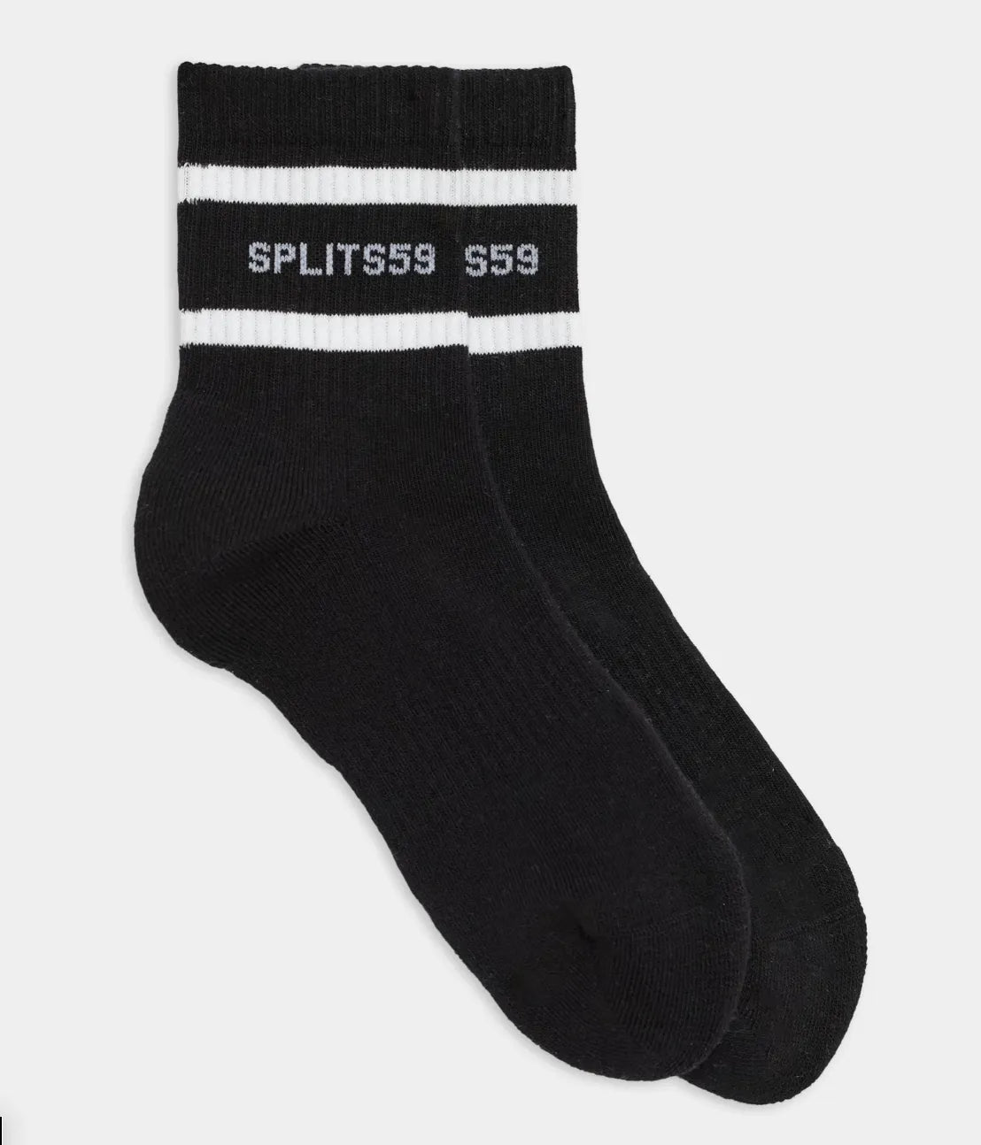 Logo Stripe Quarter Sock - Black/White-Splits59-Happy on Main