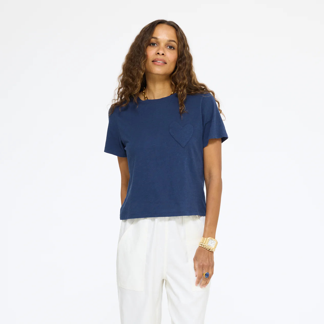 Slub Tee - Indigo Blue-Kerri Rosenthal-Happy on Main