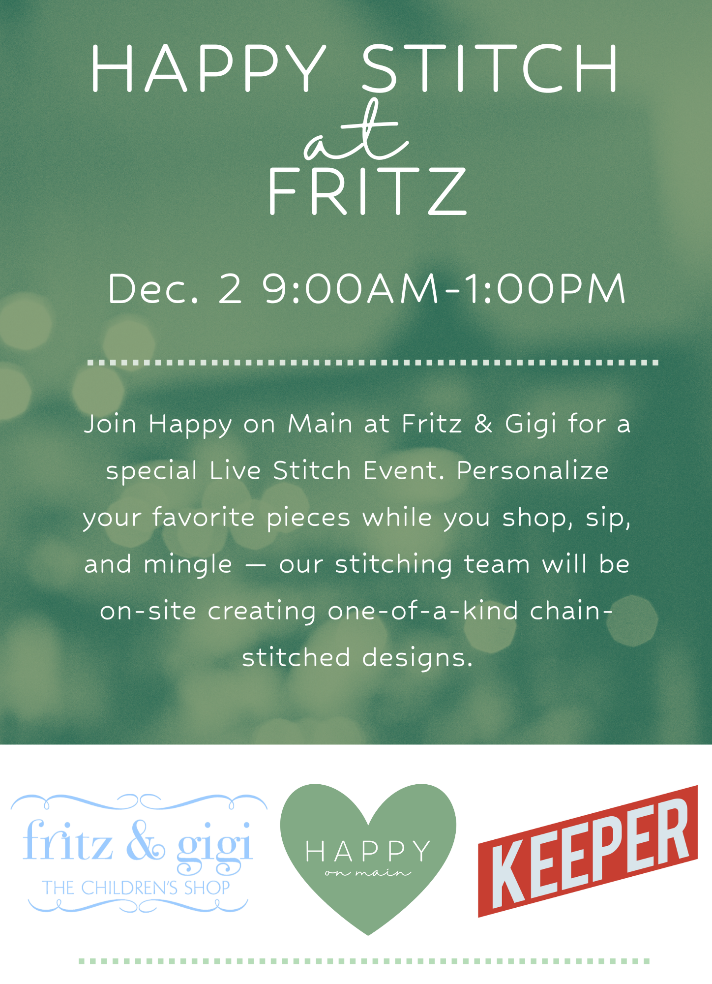 Happy Stitch at Fritz & Gigi, 12/2-Happy on Main-Happy on Main