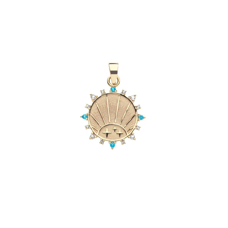 STRONG Petite Embellished Coin (Rising Sun) - 16-18" Classic Rolo Chain-Jane Win-Happy on Main