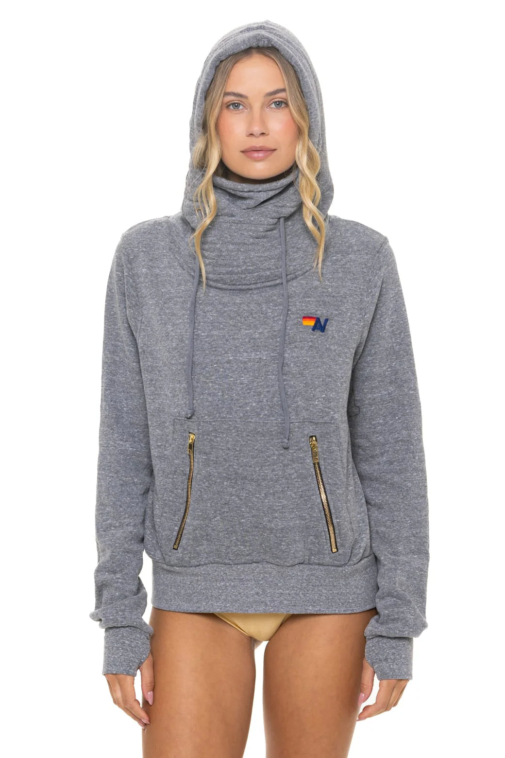 Ninja Pullover Hoodie - Heather Grey-Aviator Nation-Happy on Main