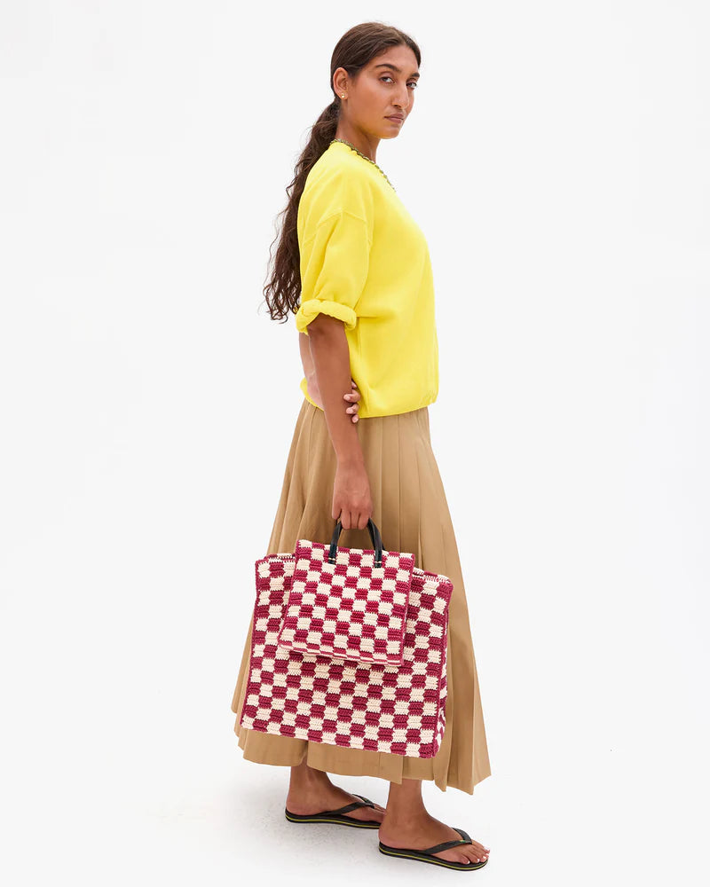 Summer Simple Tote - Plummy/Cream-Clare V.-Happy on Main