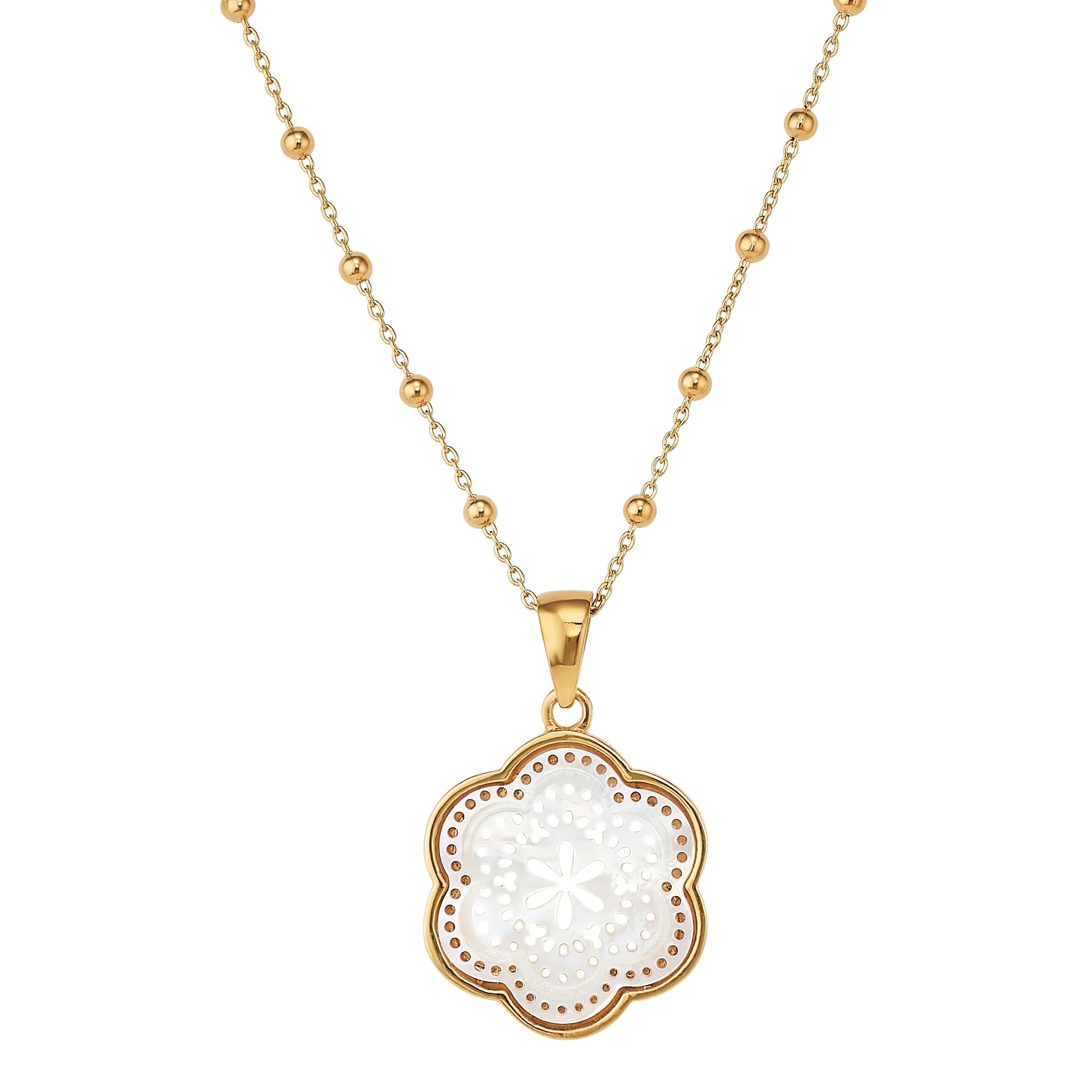 Tamarin Flower Charm + Florence Chain 18"