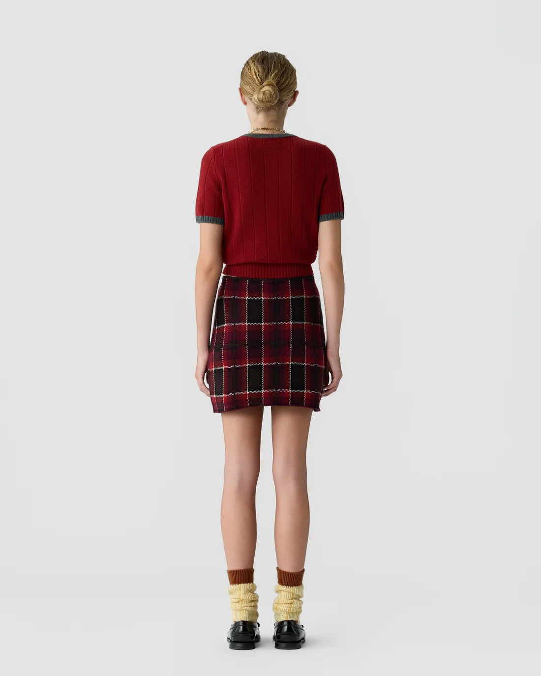 Tartan Mini Skirt - Carmine Combo