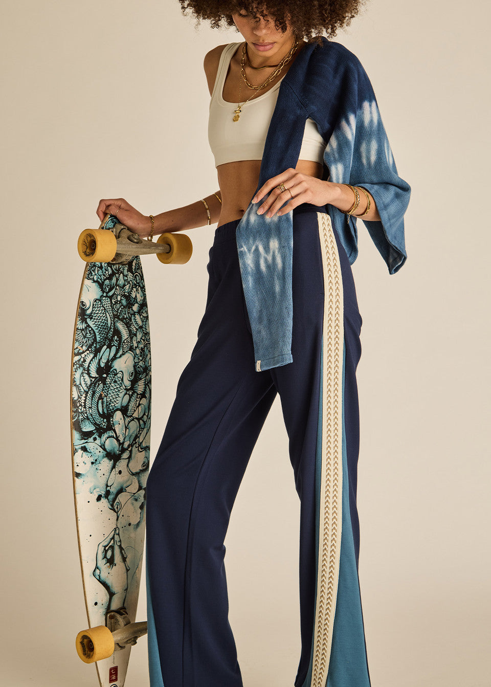 Petra Flare Pant - Navy-The Upside-Happy on Main