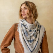 Gaia Cashmere Bandana - Ivory/Midnight-Freya-Happy on Main