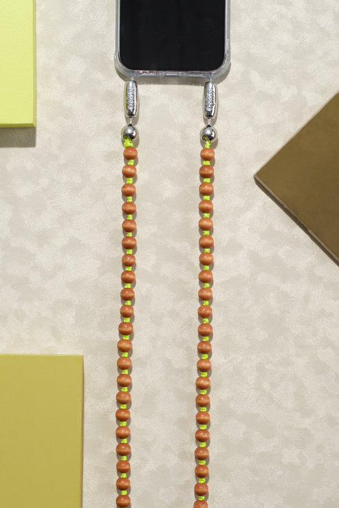 Wood Crossbody - 10mm wood bead, 45in length.