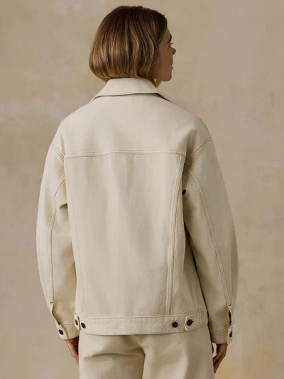 Driftwood Denim Jacket - Almond Milk-Faherty-Happy on Main