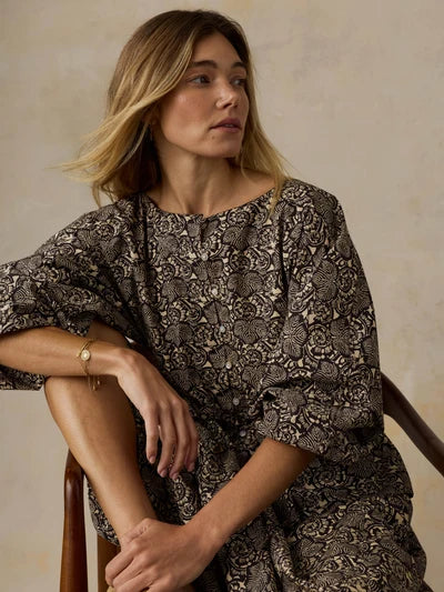 Coastal Poplin Faye Top - Night Bloom-Faherty-Happy on Main