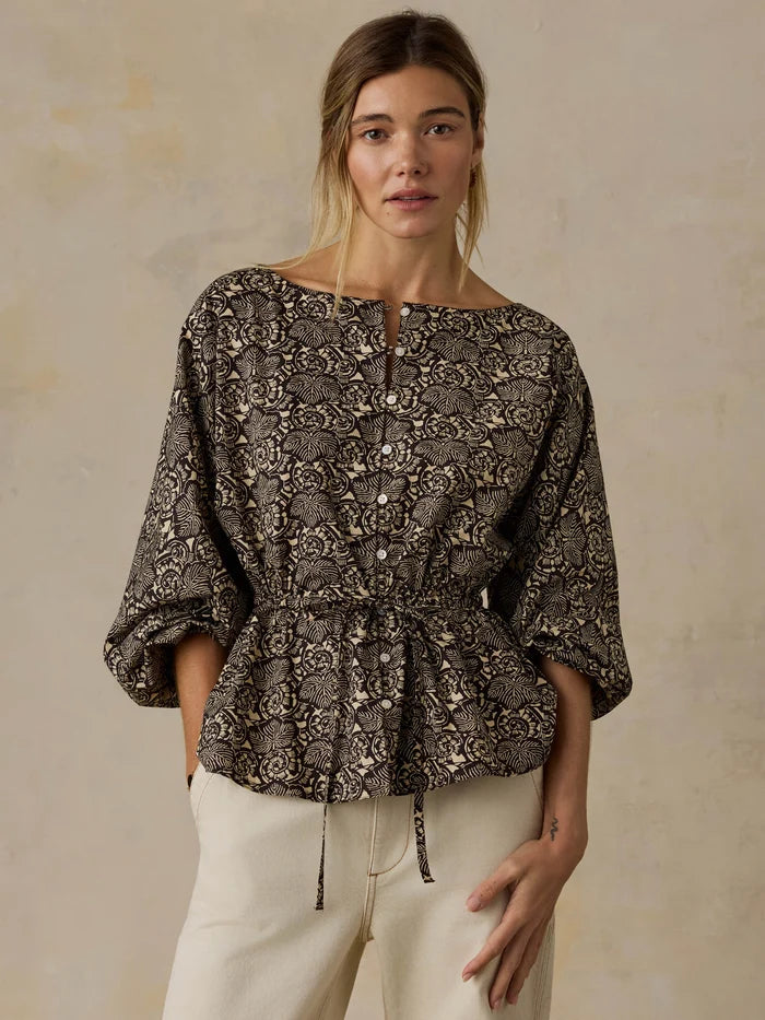 Coastal Poplin Faye Top - Night Bloom-Faherty-Happy on Main