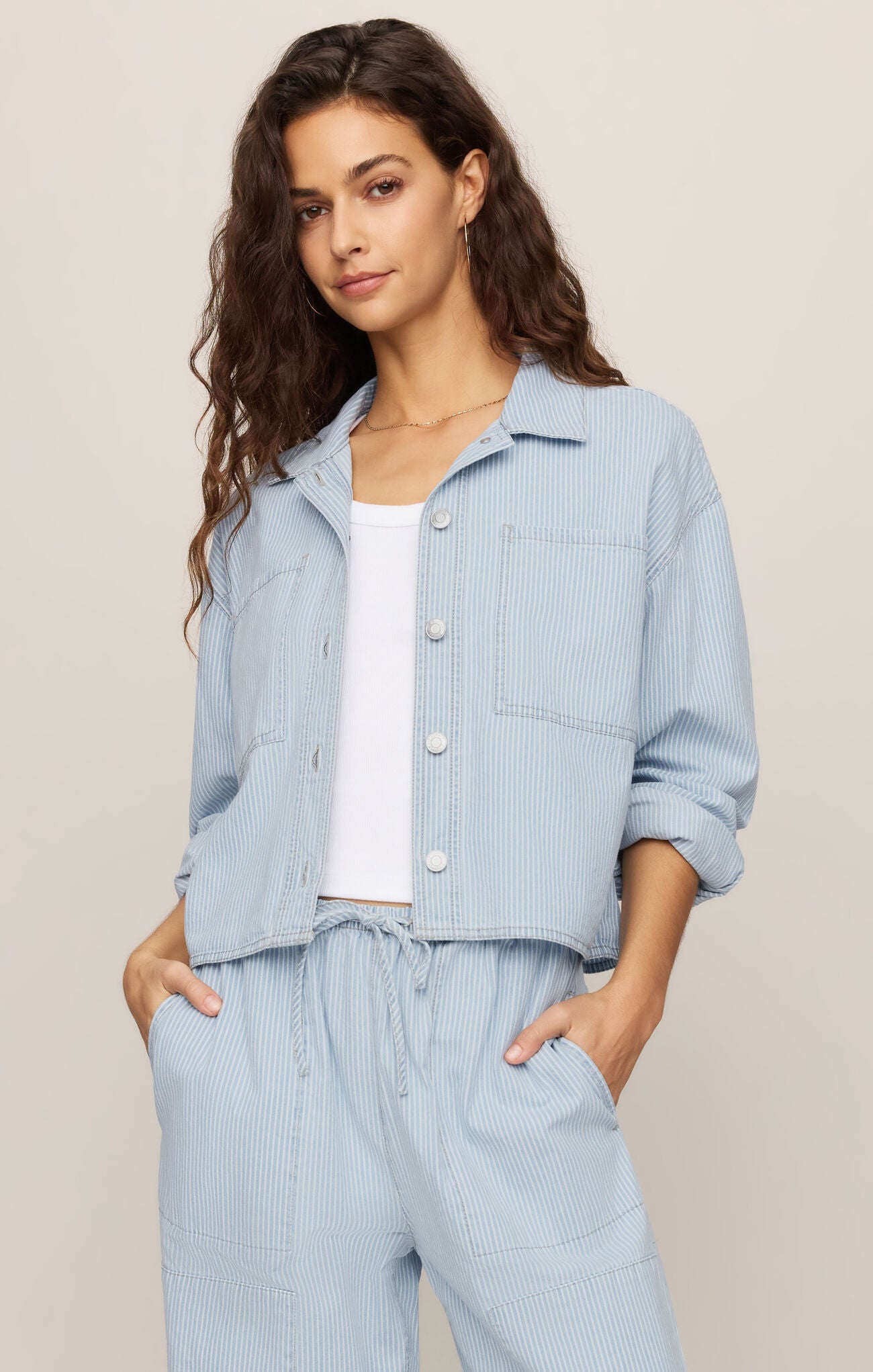 Erin Railroad Jacket - Seaboard Stripe-Z Supply-Happy on Main