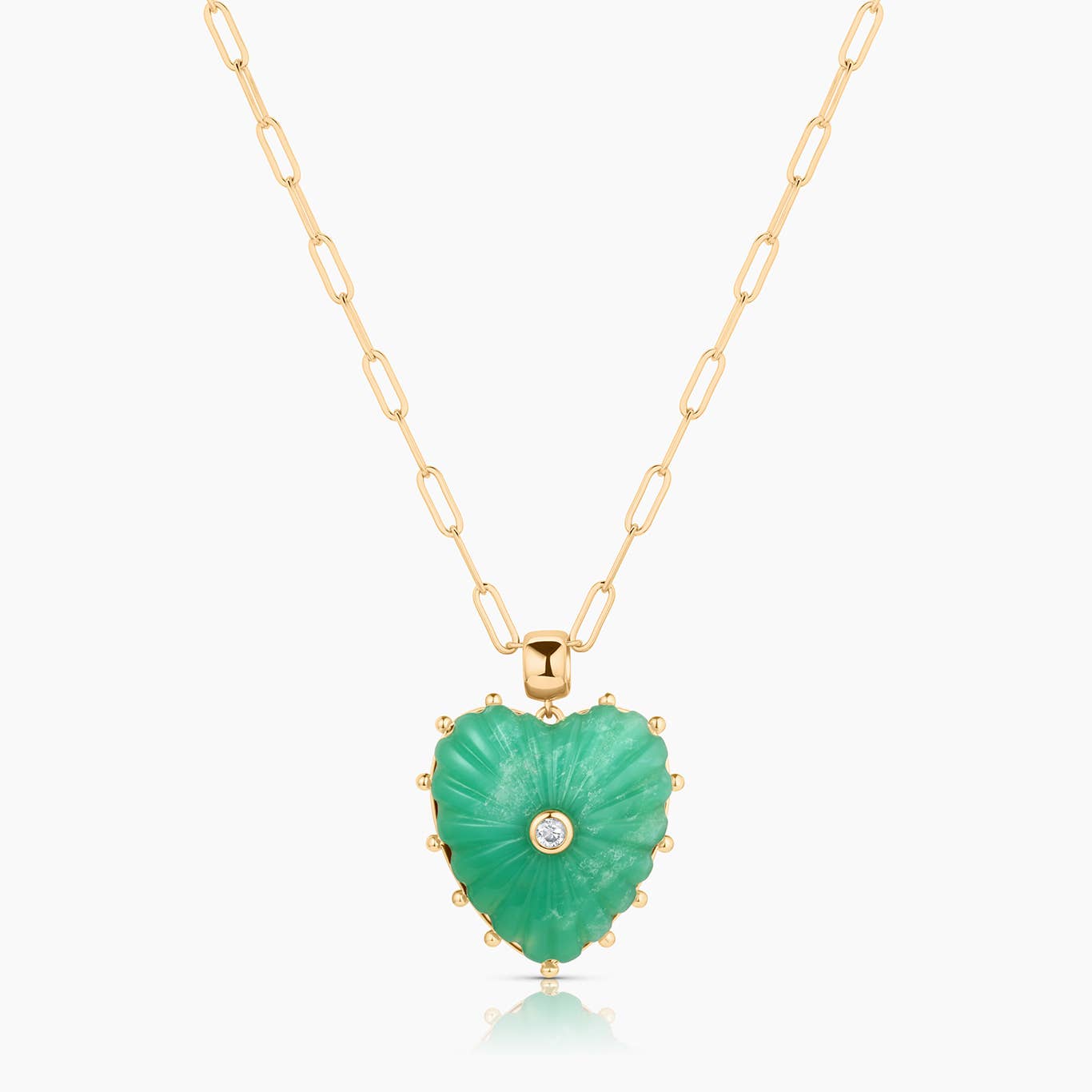 Malene Chrysoprase Paperclip Necklace-Everyday Jewelry-Happy on Main