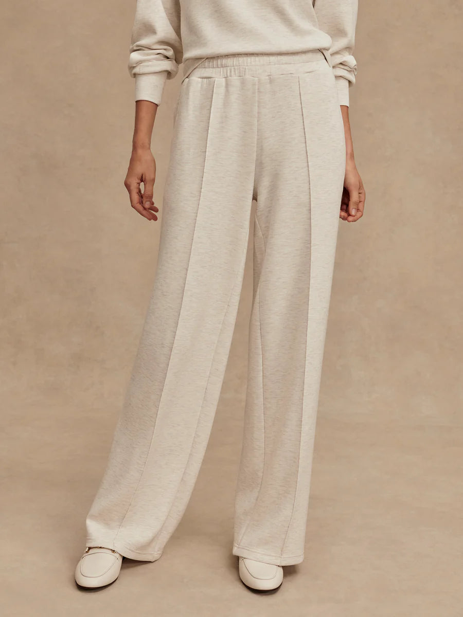 The Wide Leg Pant 30 - Ivory Marl-Varley-Happy on Main