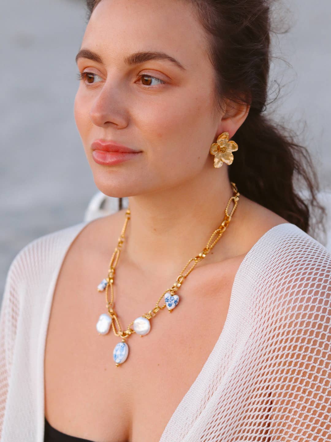 Isola Pearl Charm Necklace-Everyday Jewelry-Happy on Main