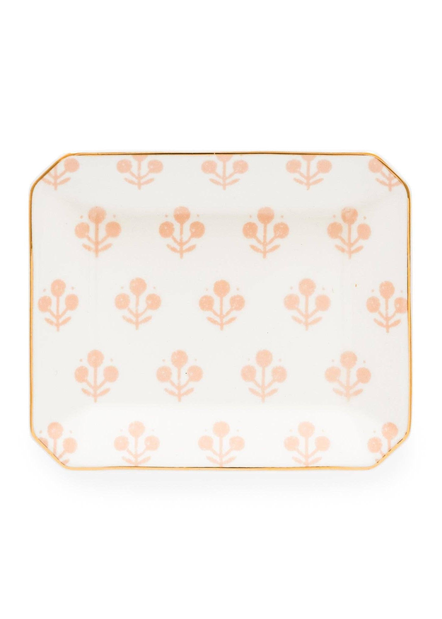 Small Trinket Tray, Rose Floral