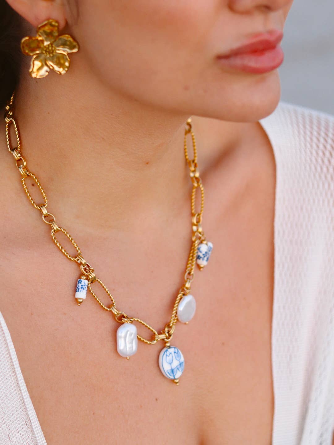 Isola Pearl Charm Necklace-Everyday Jewelry-Happy on Main