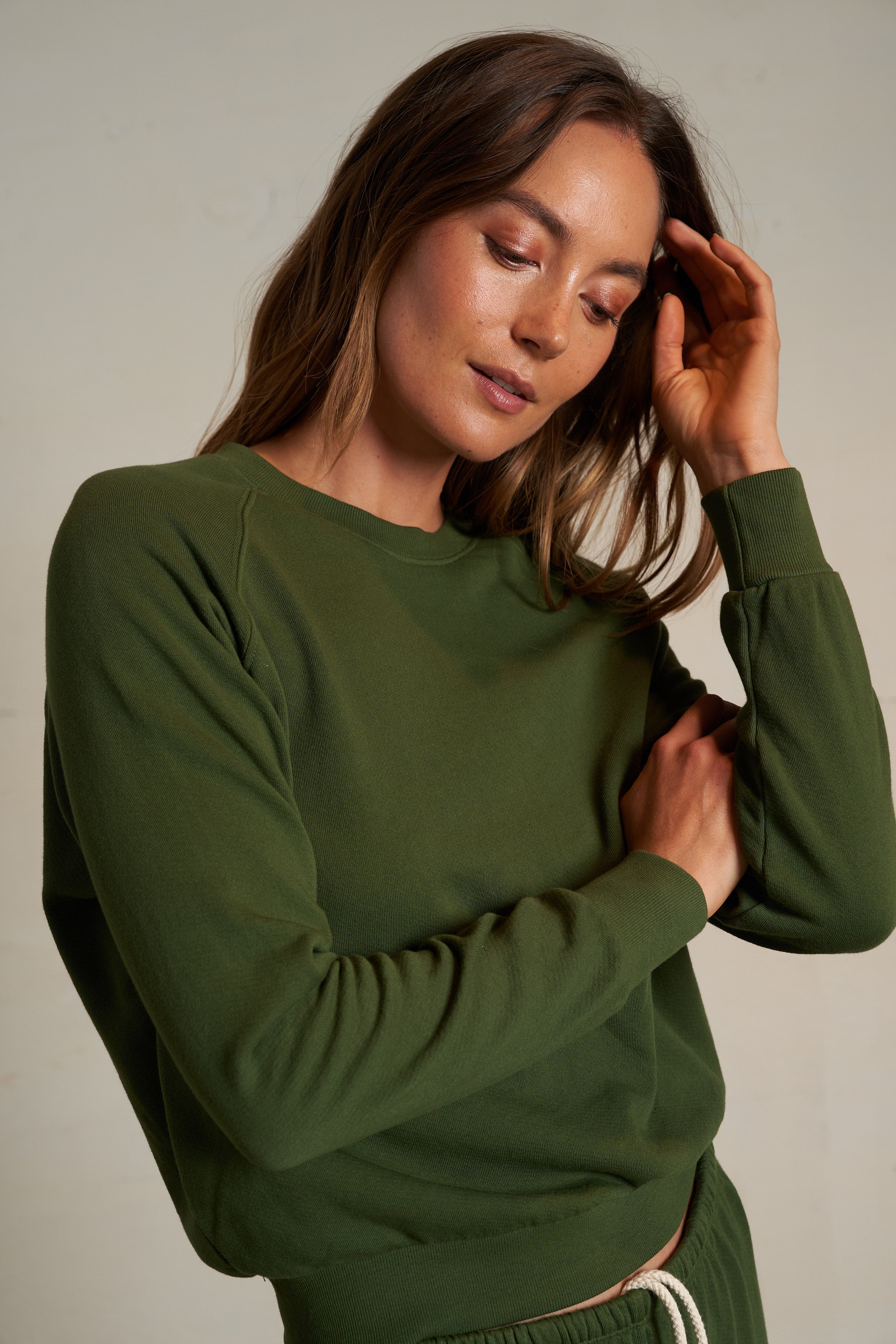 Alexi French Terry Sweatshirt - Fern Green-perfectwhitetee-Happy on Main