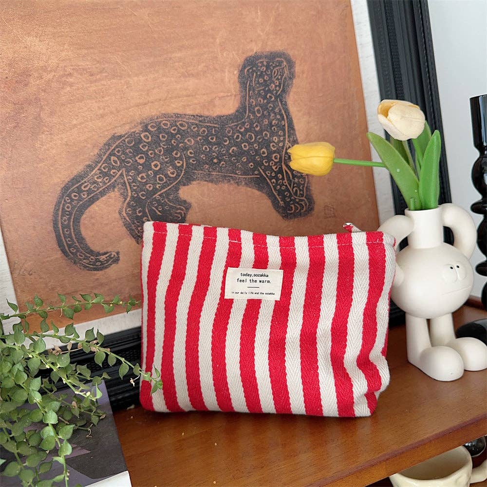 Striped Color Block Simple Make Up Bag DP25A565-Dipped Shop-Happy on Main
